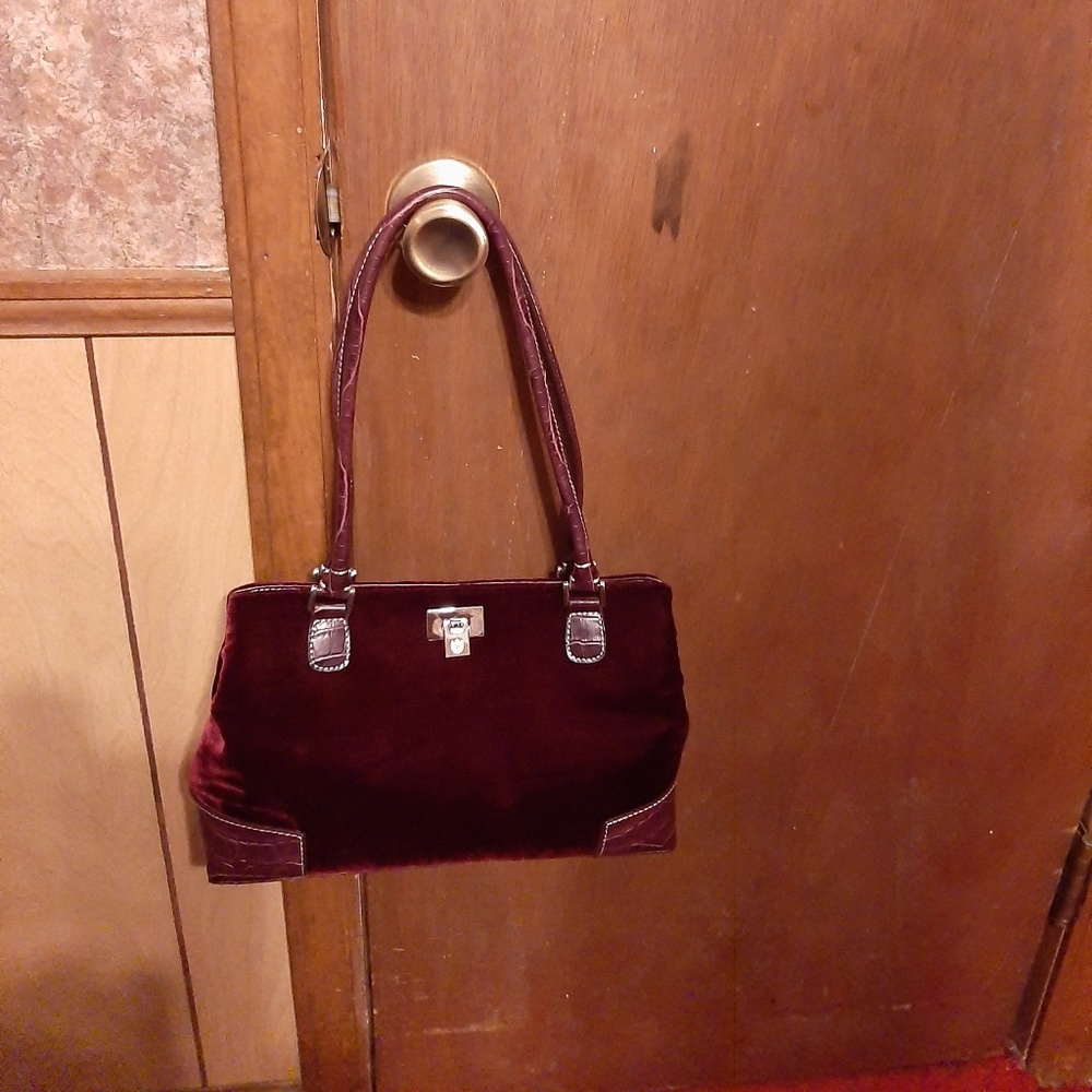 Liz Claiborne  burgundy velvet pocketbook